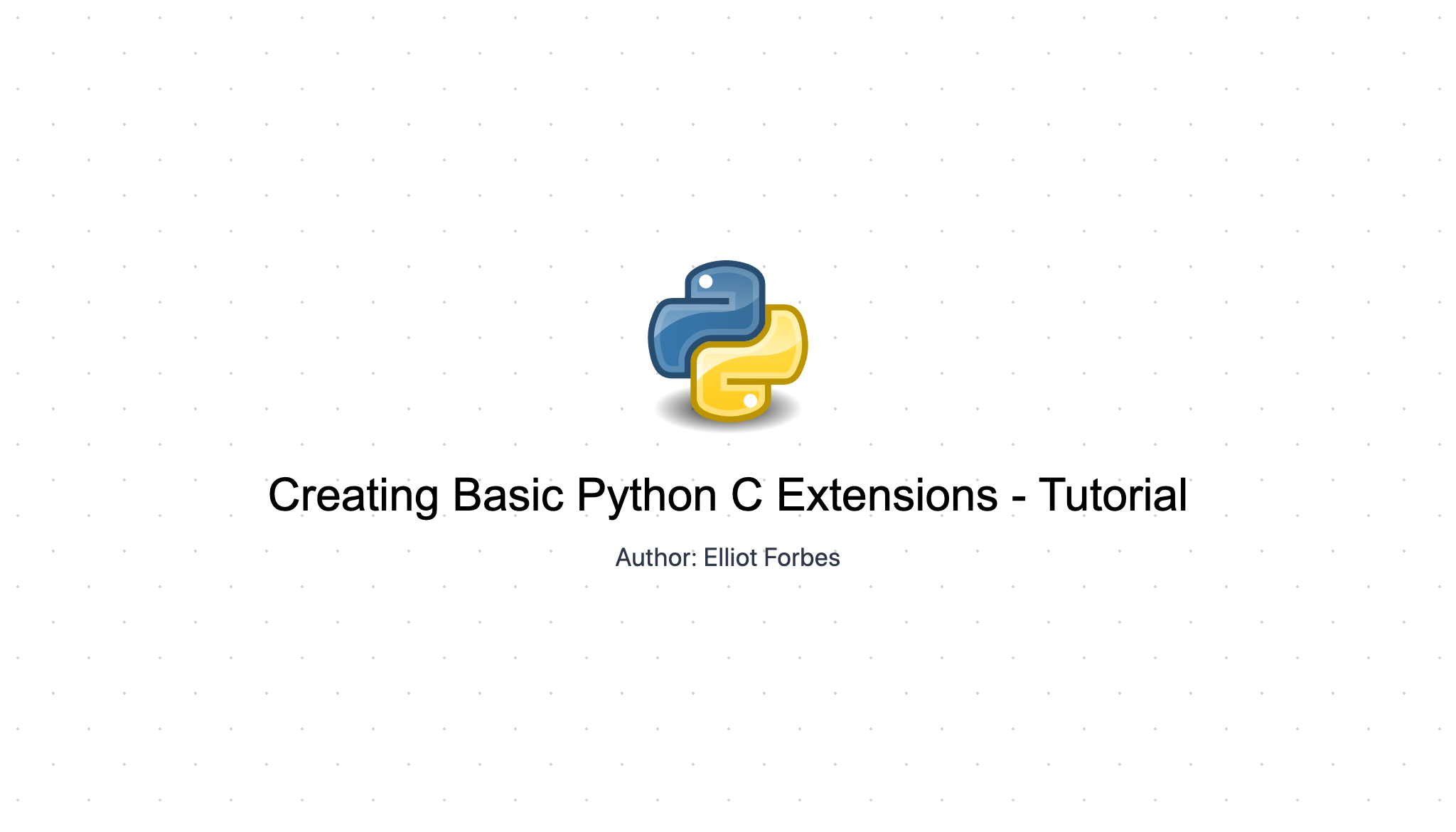 Extending Python with C